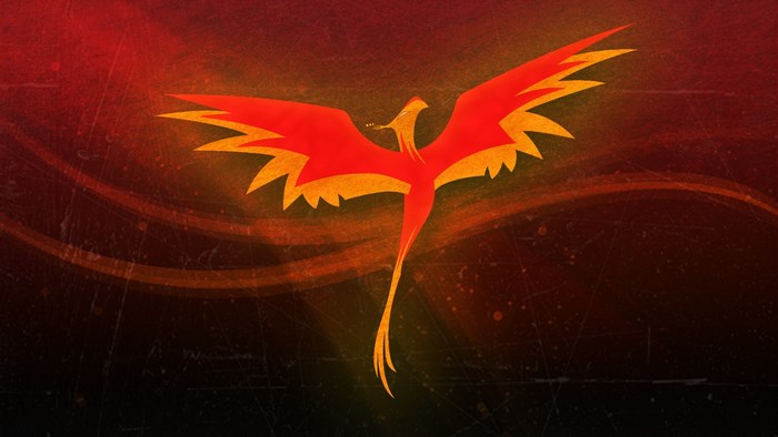 Phoenix illustration with fiery background