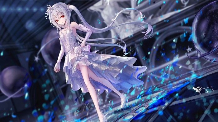 Girl in white dress from Tsuki ni Yorisou Otome no Sahou