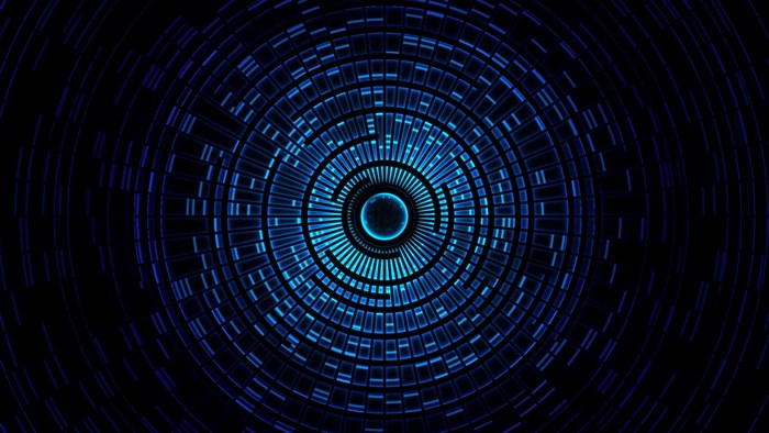Abstract blue circular digital pattern