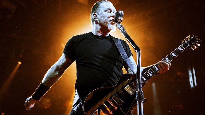 James Hetfield of Metallica performing live