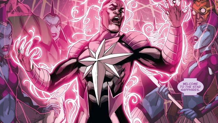 Star Sapphire Corps members with a central figure