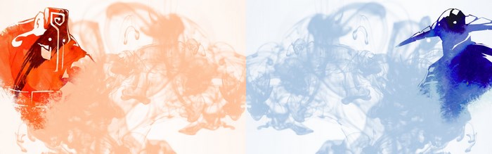 Dota 2 characters with ink splashes
