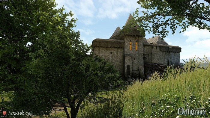 Kingdom Come Deliverance castle with trees and grass