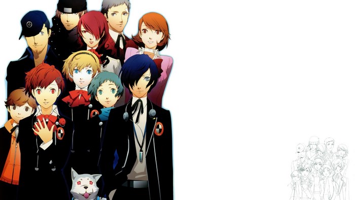 Persona 3 Portable characters group illustration