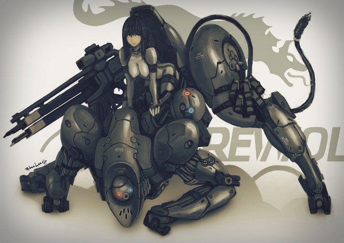 Girl with a mech from Metal Gear Solid 4