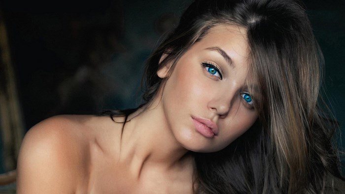 Daria Konovalova with Striking Blue Eyes