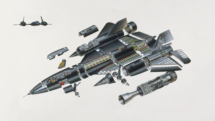 Lockheed SR-71 Blackbird exploded view