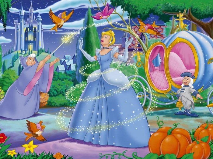 Cinderella and Fairy Godmother with Carriage