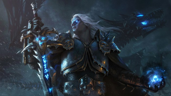 The Lich King from World of Warcraft with Frostmourne