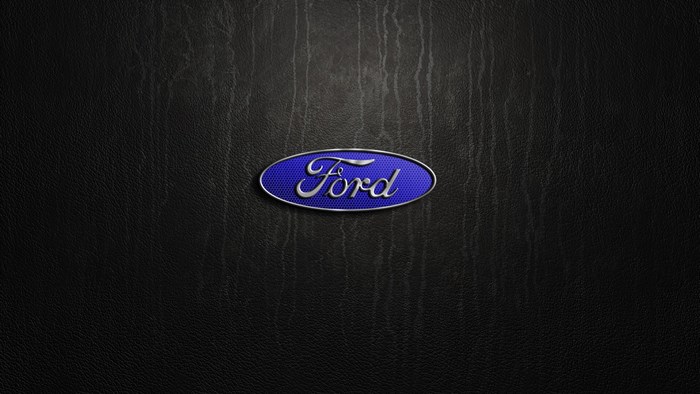 Ford logo on a textured black background