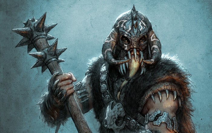 Warrior with spiked mace from Age of Conan