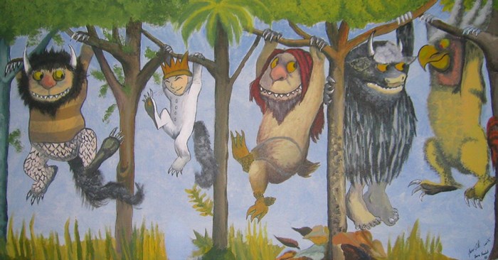 Where the Wild Things Are characters hanging from trees