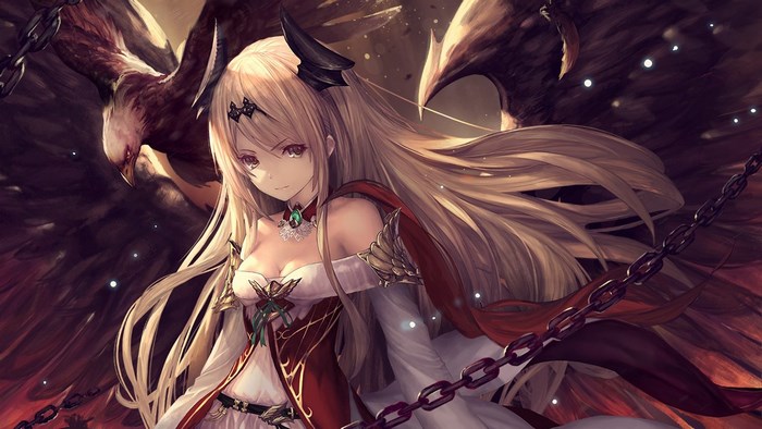 Girl with wings and chains from Rage of Bahamut Genesis