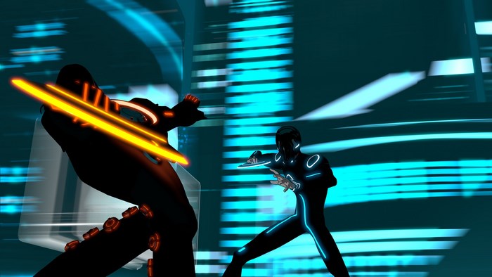 Tron Uprising: Two characters fighting