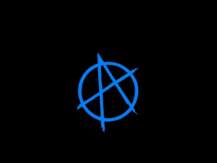 Anarchy symbol on black background