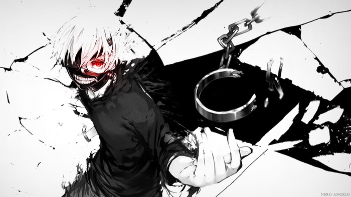 Ken Kaneki from Tokyo Ghoul with broken chains