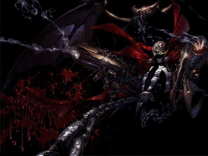 Spawn with large weapons and red cape