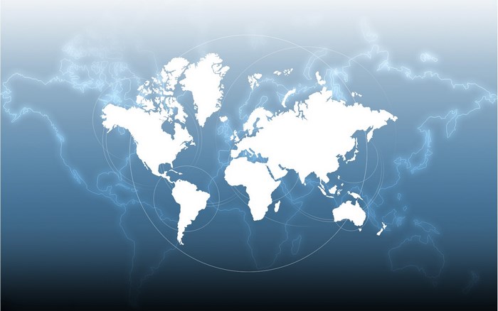 World map with global connections