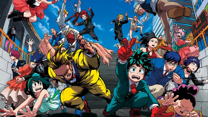 My Hero Academia characters celebrating 2nd Anniversary
