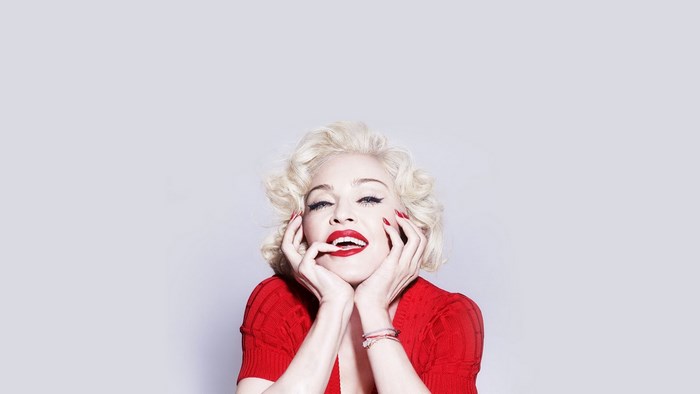 Madonna in red top