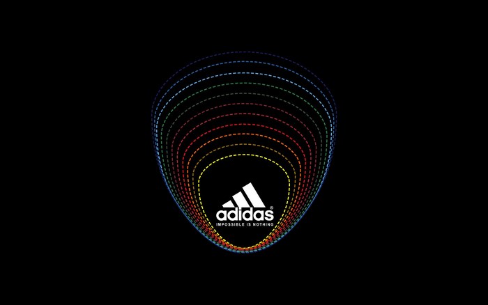 Adidas logo with colorful concentric rings