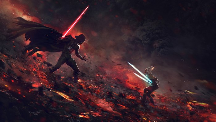 Star Wars Duel: Red vs Blue Lightsaber