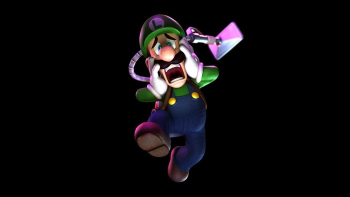 Luigi from Luigi's Mansion with Poltergust