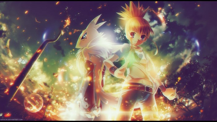 Agumon and Tai Kamiya from Digimon Adventure