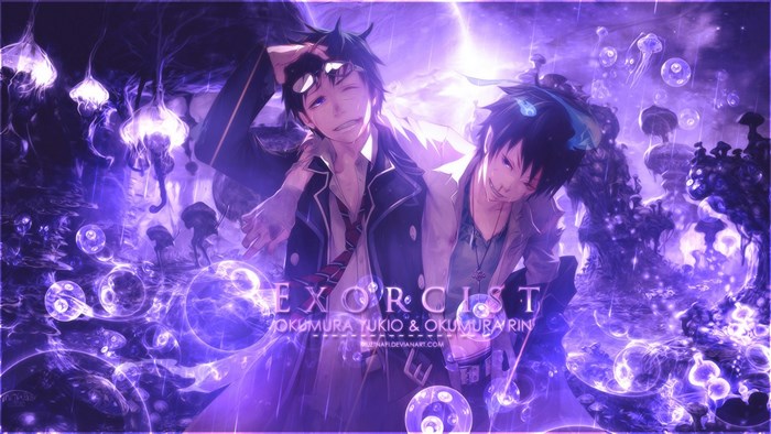 Okumura Rin and Okumura Yukio from Blue Exorcist