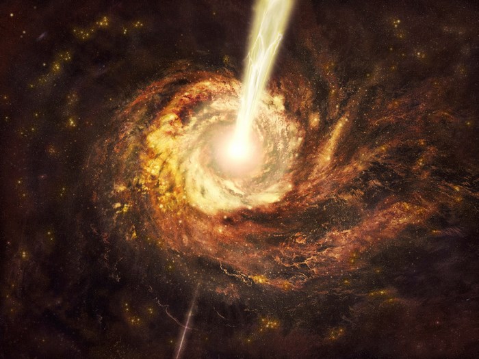 Artist's impression of a quasar jet