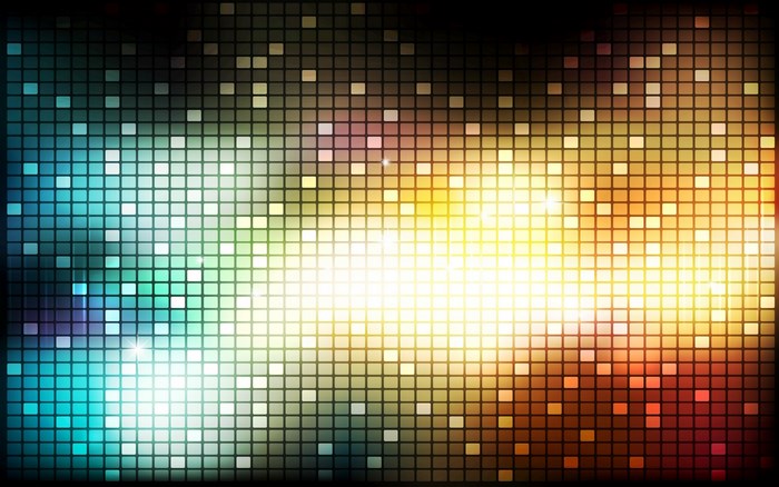 Abstract mosaic of colorful glowing squares