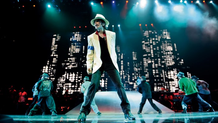 Michael Jackson performing on stage