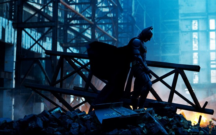 Batman from The Dark Knight in ruins