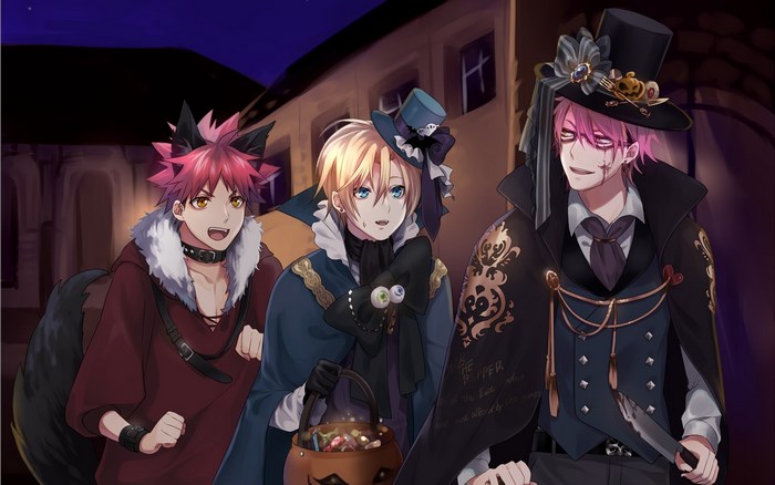 Anime characters in Halloween costumes