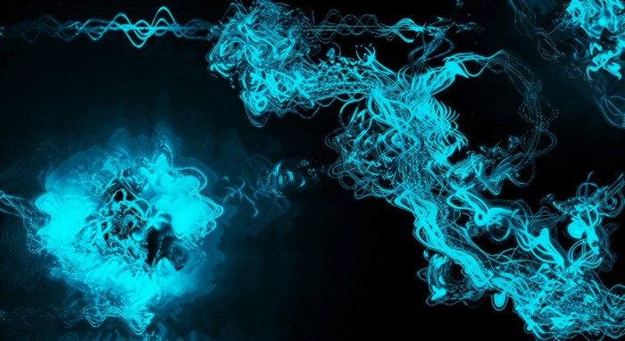 Abstract Blue Neon Light Patterns