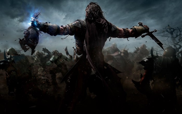 Talion from Middle-earth: Shadow of Mordor in battle