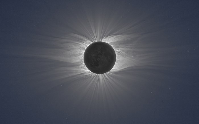 Solar eclipse with corona