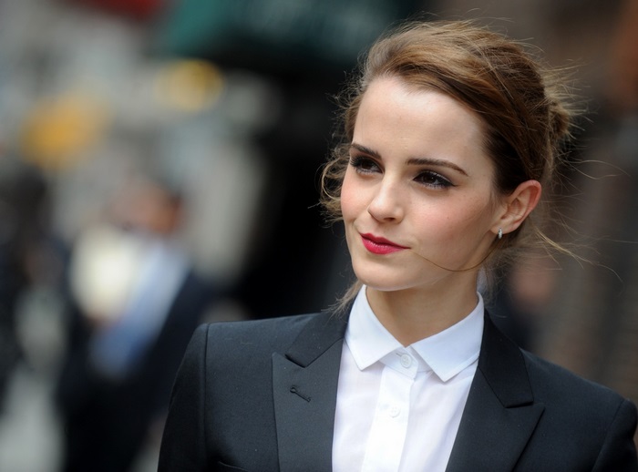 Emma Watson in a black suit