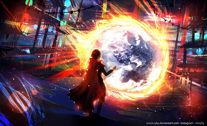 Doctor Strange opening a portal