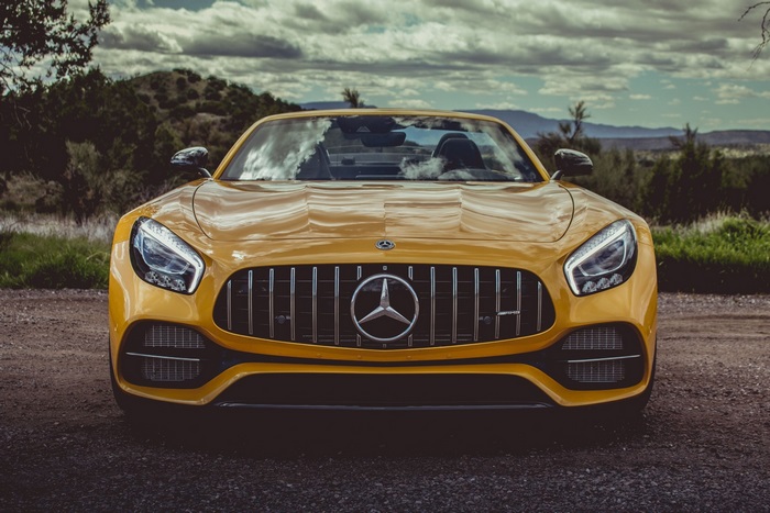 Yellow Mercedes-AMG Convertible Car