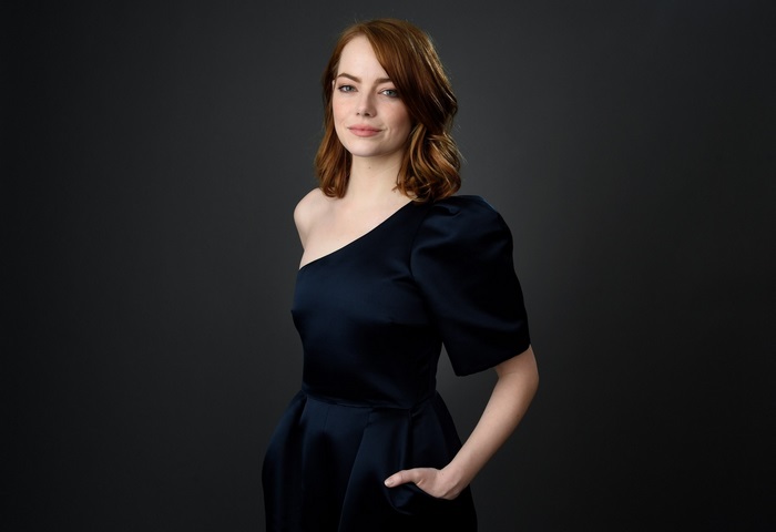 Emma Stone in a black dress