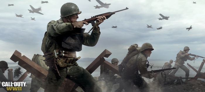 Call of Duty WWII soldiers on a beach