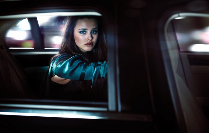 Katherine Langford in a car