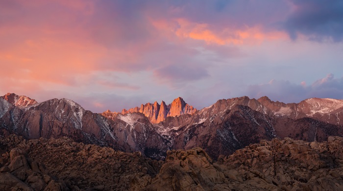 Mountains at sunrise 4K download