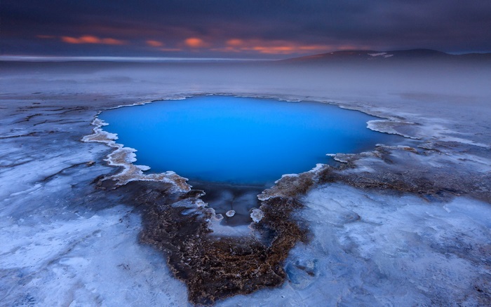 Blue geothermal pool in Iceland
