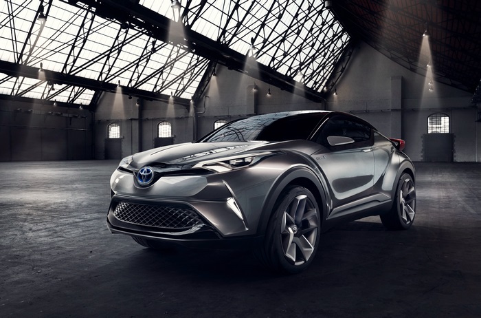 Toyota C-HR concept car in warehouse