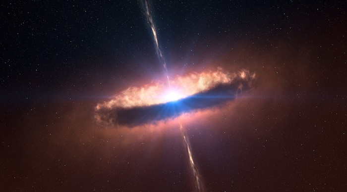 Nebula with jets and accretion disk 4K