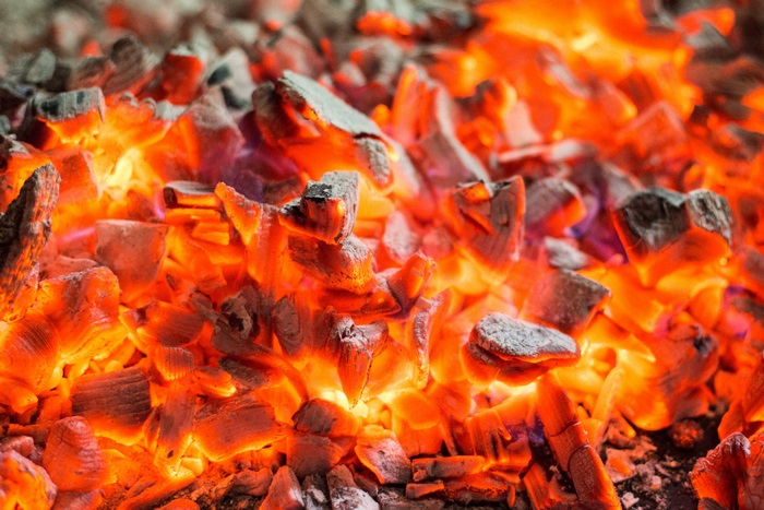 Glowing Hot Burning Fire Coals 4K