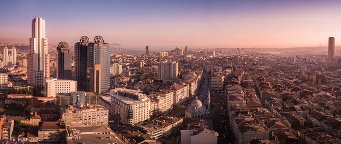 Istanbul cityscape at sunset 4K