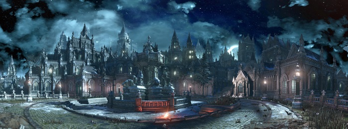 Dark Souls III 4K cityscape at night